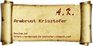 Armbrust Krisztofer névjegykártya